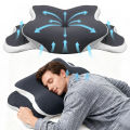 Ergonomic Cervical Pillow Memory Foam Pillow Neck Pain Relief Comes With Ice Silk Pillowcase Adjustable For Back Side Sleepers.