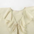 Casual Shorts Two-piece Set For Women Ruffled Loose Tie Top Simple Shorts Set OL Office Lady Summer Female Shorts Suit. 