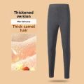 Thickened Winter Fleece-Lined Men's Pants Warm Protection Waist Elastic Knee Pads Cotton Quilted Trousers For Middle-Aged Men.