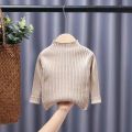 High Neck Baby Sweaters Autumn Winter Kids Boys Girls Long Sleeve Pure Color Knit Sweater Baby Kids Boys Girls Pullover Sweaters. 