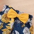 Newborn Baby Girls Clothing Set Short Sleeve Bodysuit +Floral Pants with Bow + Headband 3PCS Outfits Toddler Baby Girl Clothing. 