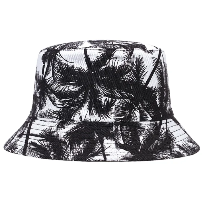 Men%20Women%20coconut%20tree%20Bucket%20Hat%20Cotton%20Printing%20Hip%20Hop%20Fisherman%20Panama%20Sun%20Hat%20Outdoor%20Street%20Casual%20Visor%20Bucket%20Cap%20-%20Image%203