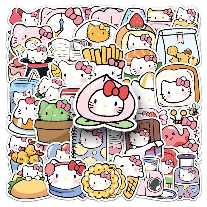 50 Piece Hello Kitty Stickers Waterproof DIY For Phones Laptop Car ...