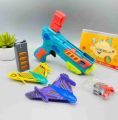 Multicolor MULTI FUNCTION SHOOTING GUN TOY | toy gun with areplanes. 
