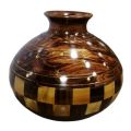 Dastkars Wooden Ghara Set| Introducing our exquisite Wooden Pitcher Set in brown check design with brass patterns. Perfect for Shadi ke Gharoli functions and a stunning décor piece for any living space.. 