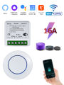 16A RF 433Mhz Wireless Tuya WiFi Smart Switch Relay Receiver Mini Round Switch Alexa  Home Alice Voice Control. 