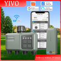 4Zone WiFi RF433 Water Timer Smart Irrigation Timer Water Valve Controller Solar Powered Tuya Smart Life App Auto Watering Timer. 