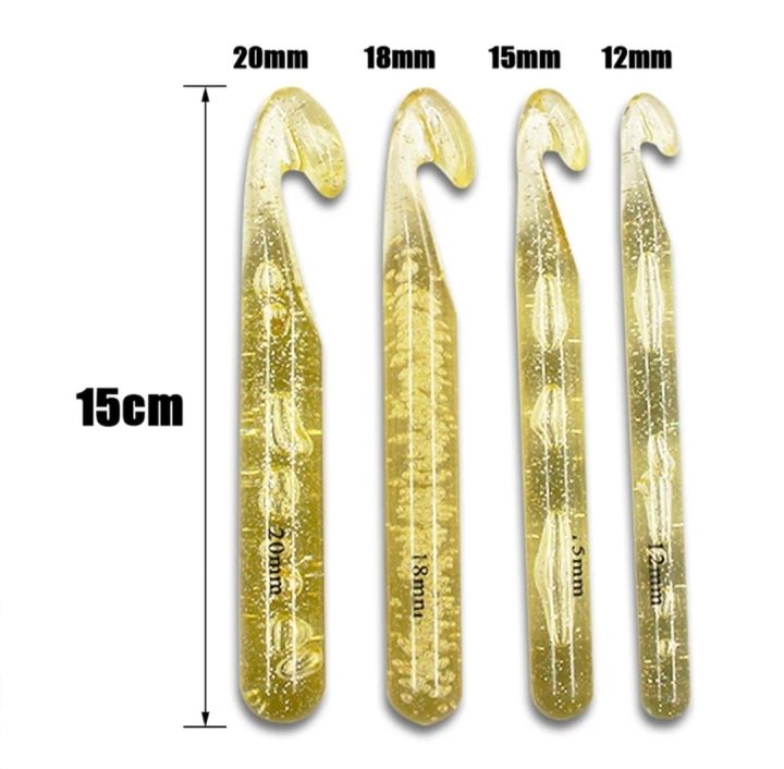 Hard Plastic Crochet Hook 15mm and 12mm
