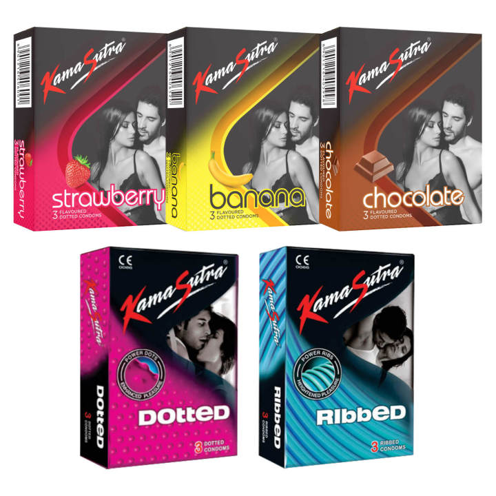 KS Flavored Fun Condoms Set | Mixed Flavor Condoms with Dotted Texture | 3s Pack Per Box, Assorted Choice Of 3/5/15/20 Box