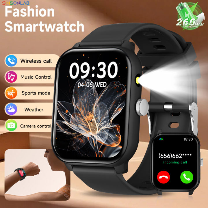 2026 New 1.83-inch Screen Smartwatch with Wireless Call Rich Watch Dail Music Player Message Push Flashlight Smart Voice for Men