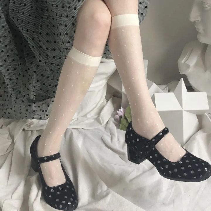 Polka%20Dot%20Print%20Long%20Socks%20Lingerie%20%20Mesh%20Fishnet%20High%20Knee%20Sock%20Women%20Summer%20Nylon%20Thin%20Transparent%20Lolita%20Kawaii%20Stockings%20-%20Image%206
