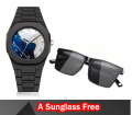 Arabic Aura watch And Sunglass - Aura Arabic Watch - Black - Combo Offer - Sunglass. 
