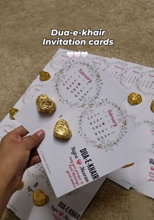 5 Pcs Dua E Khair Invitation cards