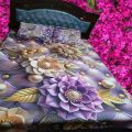 Premium King Size 3D Design Bed Sheet with 2 Pillow Cover & 1 Side pillow Cover.
