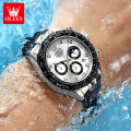 OLEVS 2875 Men's Watches Moon Phase Waterproof Business Classic Three Eyed Dial Quartz Watch for Man Genuine Date Wristwatch.