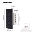 MOES Tuya ZigBee Smart Glass Touch Curtain Switch RF App Wireless Control Fireproof Neutral Wire Required With Alexa  Home. 