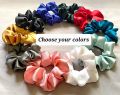 Pack of 5 Satin Silk Lightweight Hair Scrunchie Scrunch Bobble Elastic Band Handmade hair tie hair rope soft material satin scrunchies for women and girls no damage to hair. 