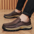 Brand Men Shoes High Quality Genuine Leather Men's Casual Shoes Slip On Comfort Business Man Flats Shoes Outdoor Men Work Shoes. 