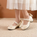 Women's Lolita-Style Mary Jane Shoes, Round Toe Bow Patent Leather Pumps, Suitable for Daily, Cosplay,and Sweet Outfits..