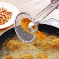 Multi-Functional Stainless Steel Filter Spoon with Clip – Oil, Frying, BBQ Strainer & Clamp Kitchen Tool (1 Pc). 