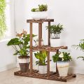 3 Layer Wooden Stepping Flower Display Stand, Garden Flower Staging Plant Stand Storage Rack 31.9x10.2x29.5in.