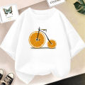 Fashion Fun Fruit graphic t shirts for Kids Creative t shirt Girls Cartoon Pineapple /Watermelon Printed Short Sleeve Tops. 