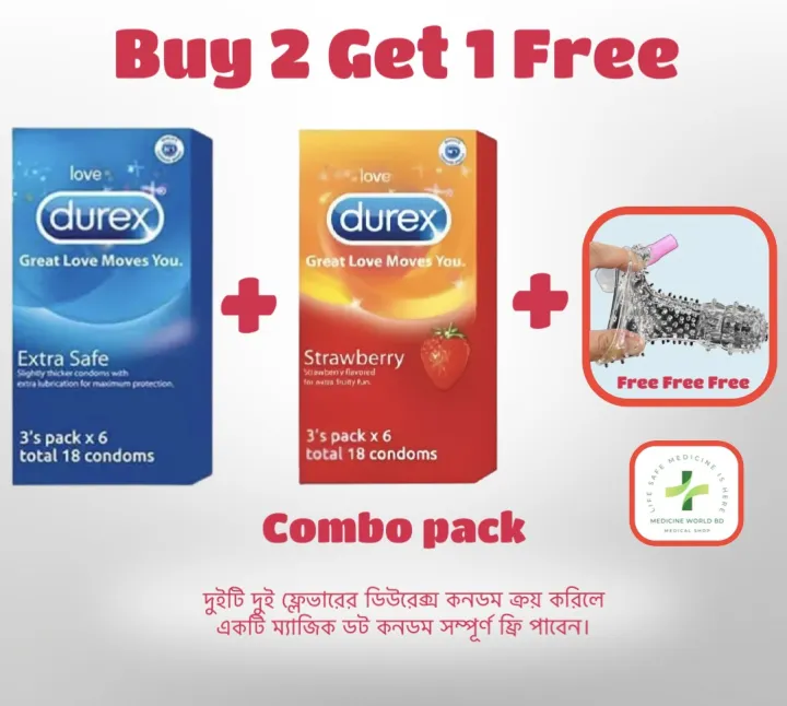 Durex%20-%20Extra%20Safe%20and%20Strawberry%20Flavour%20Condom%20-%202%20Full%20Box%20-%20%2036%20pcs%20Combo%20pack%20(If%20Buy%20Get%201%20Condom%20Free)%20-%20Image%202