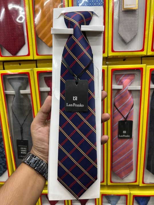 Navy%20Blue%20Check%20Formal%20Casual%20Tie%20For%20Men%20-%20Image%202