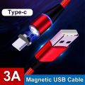 Magnetic type C 3A fast charging and data cable. 