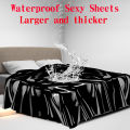 Waterproof Bed Sheet, Black Adult Washable Bedding Protection, Passion Sheets for Couples, Liquid Proof Fitted Mattress Cover.
