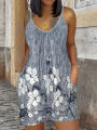 Summer Women's Jumpsuit Striped Print Elegant Sleeveless Shorts Plus Size Romper Casual Fashion. 