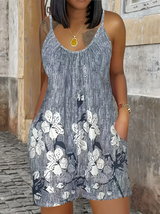Summer%20Women's%20Jumpsuit%20Striped%20Print%20Elegant%20Sleeveless%20Shorts%20Plus%20Size%20Romper%20Casual%20Fashion%20-%20Image%203