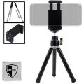 Mini Tripod with Smartphone Holder - Compatible with All iPhone & Android Smartphones. 