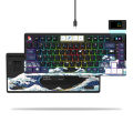 Wired Mechanical Gaming Keyboard with OLED Display Full Key Hot-Swappable Pudding RGB Backlit Keyboard for PC Computer Laptop. 