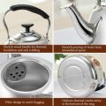 Stainless Steel Whistling Teakettle Fast Heating Base Large Capacity Water Kettles Thickened Gas Stove Induction Cooker. 