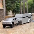 1:32 Teslas Cybertruck Trailer Car MPV VAN Alloy Diecasts Toy Vehicles Metal Toy Car Model Sound and light. 