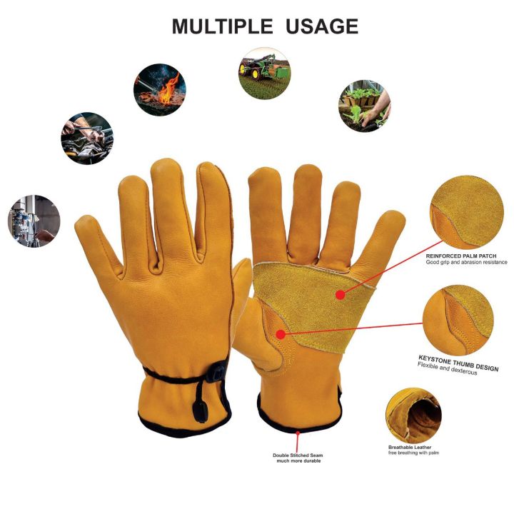 Multiple Usage Cowhide Leather Safety Gloves