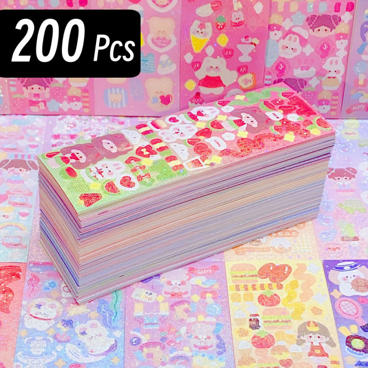 200p%20Kawaii%20Stickers%20for%20Kids%20Cute%20Stationary%20Aesthetic%20Diary%20Decoration%20Art%20Supplies%20Stickers%20for%20Scrapbooking%20Lot%20Korean%20Paper%20-%20Image%207