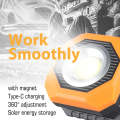 Portable Rechargeable Charging 360° Pivoting Adjustment Magnetic COB LED Solar Light K601. 