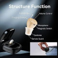 CIC Rechargeable Invisible Intelligent Hearing Aids for Seniors Noise Reduction Portable Charging Case 6-Level Volume Control.