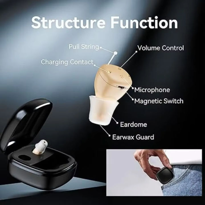 CIC%20Rechargeable%20Invisible%20Intelligent%20Hearing%20Aids%20for%20Seniors%20Noise%20Reduction%20Portable%20Charging%20Case%206-Level%20Volume%20Control%20-%20Image%203