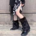 Foot Cover Faux Fur Furry Leg Warmers 40cm Japanese Style Lolita Boots Cover Kawaii Y2K Warm Knee Sleeve Autumn/Winter.