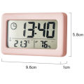 Mini Digital Clock Temperature and Humidity Display Portable Desk Clock LED Clock Slim Small Alarm Clock. 