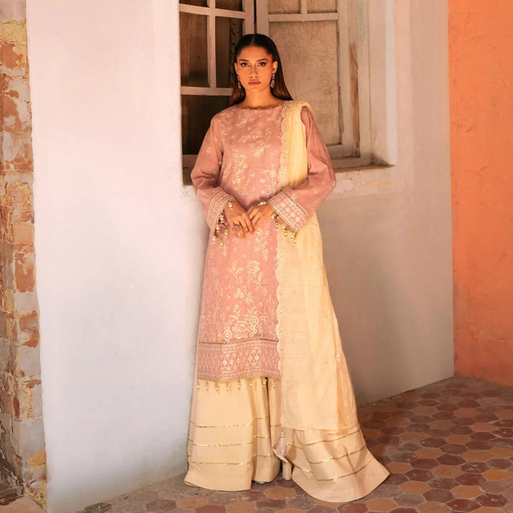 Salitex Eid Collection 3 Piece for Women Unstitched Festive Embroidered Suit (SUNW7JI108)