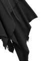 European and American Fashion Plus Size Long Sleeve Gothic Lace-Up Hooded Irregular Dress Pure Black Handkerchief Hem..