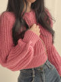 Loose Vintage Harajuku Lantern Long Sleeve Women Sweater Korean Autumn Winter Knitwear Soft Warm Tops Chic Solid Femme Sweater. 