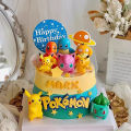 13PCS/SET Pikachu Cake Topper Decoration Kids Happy Birthday Cute Pokemon Vinyl Anime Figure Cake Ornaments Bake Supplies .