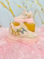 Girls Pink High Soul Shoes Chunky Design Tranding. 