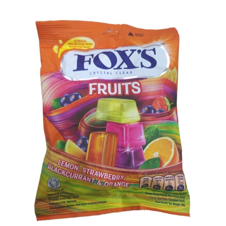 Fox's Crystal Clear Candy Fruits Flavoured 90g expired 30/September/24