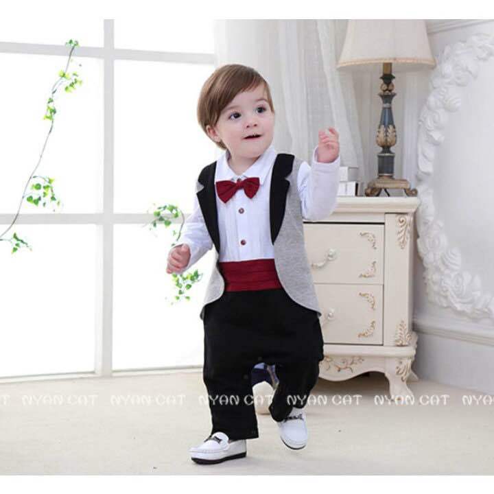Boy%20baby%20red%20bow%20tie%20romper%20party%20dress%20-%20Image%203